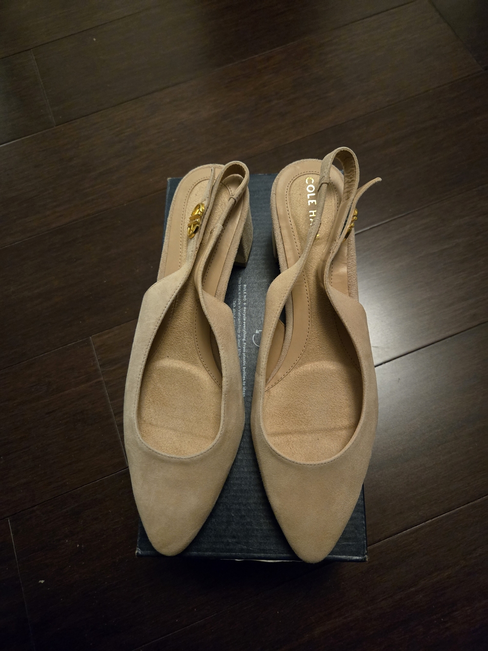 Cole Haan Beige Suede Slingback Pumps